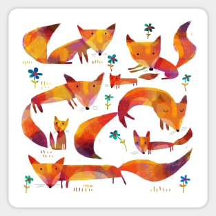 Daytime Foxes Sticker